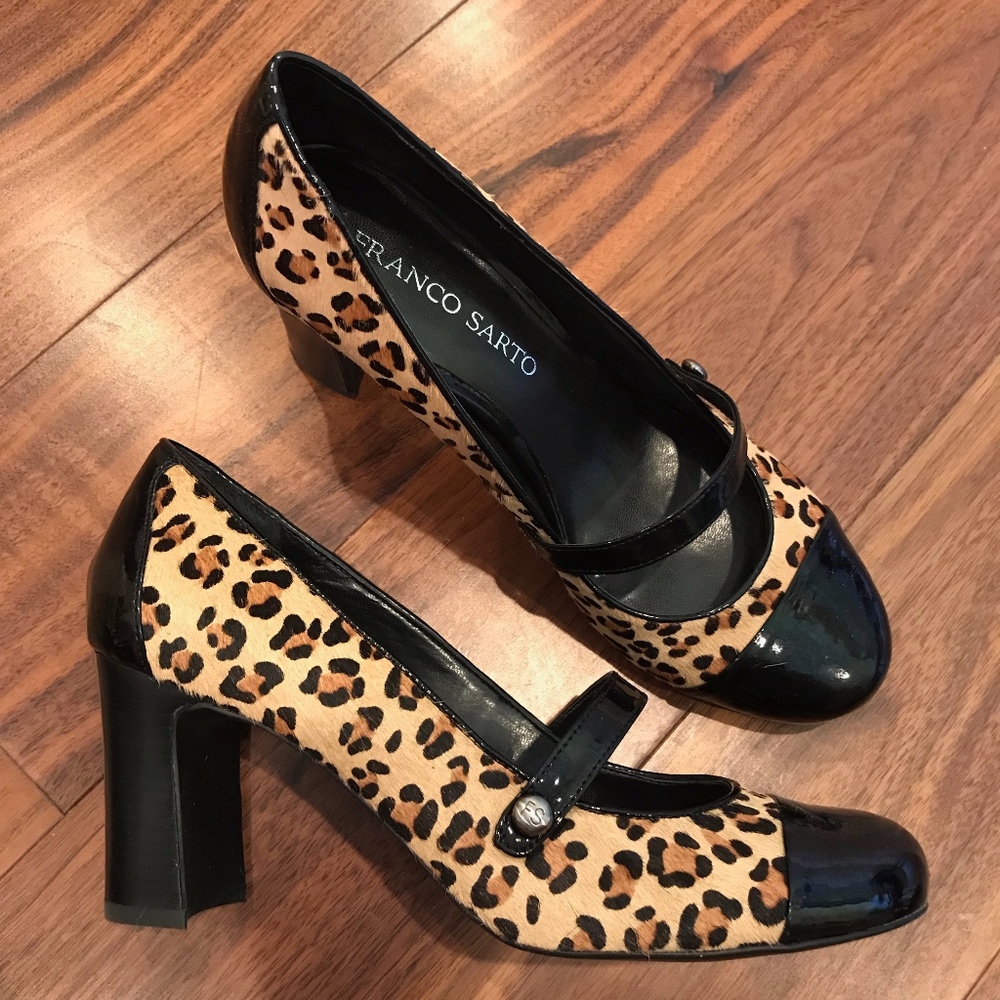 Leopard Pony with Patent Leather, Mary Jane.